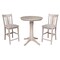 International Concepts Round 30 in Rd Ped Gathering Ht Table, 2 San Remo Counter Ht Stools, Gray Taupe, 30 in W, 30 in L K09-30RT-27B-6B-S102-2 - alternate 1